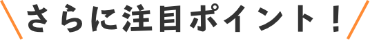 さらに注目ポイント！