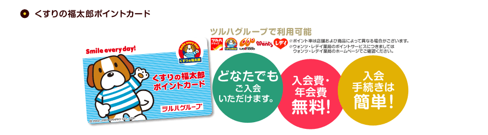 くすりの福太郎、
お得なポイントカード案内の画像