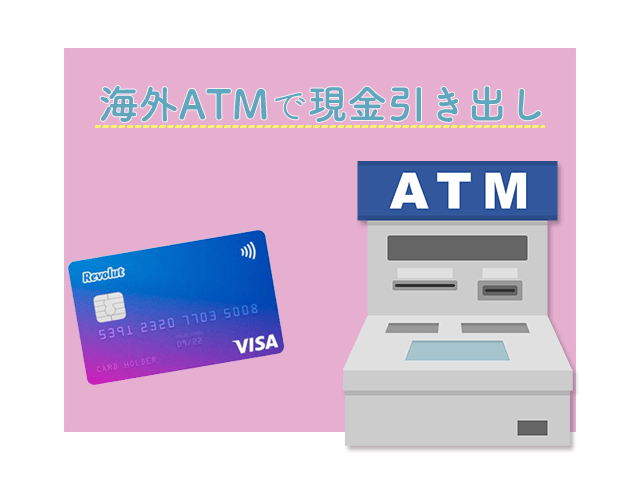 Revolutカード、海外ATMからの出金イメージ画像