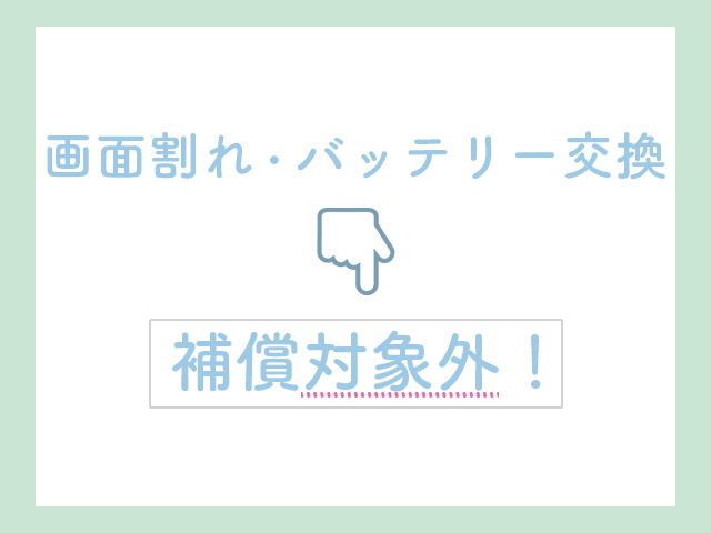 dカード、補償対象外項目(画面割れ,バッテリー交換)の画像