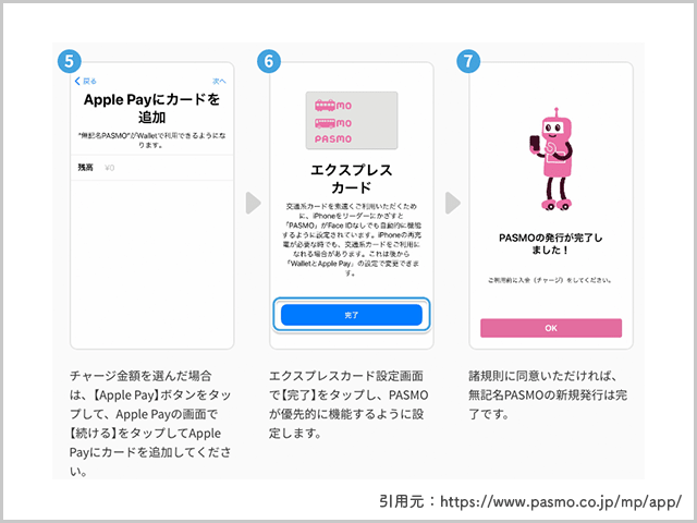 無記名式PASMO発行手順から登録完了までの画像