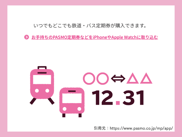 アプリ上で定期券を購入のイメージ画像