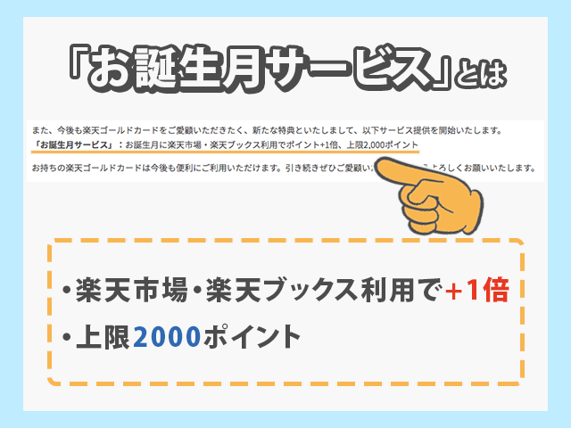 楽天ゴールドカード SPU特典終了の代わりとしてお誕生月サービスの提供開始　紹介画像