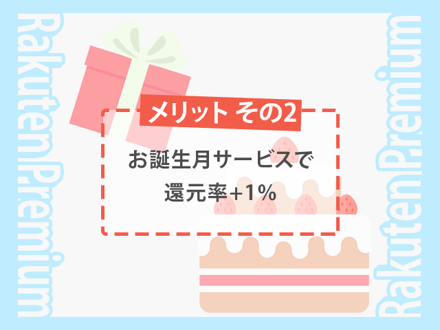 楽天プレミアムカード お誕生月サービスで楽天市場・楽天ブックスの還元率がさらに+1％　イメージ画像