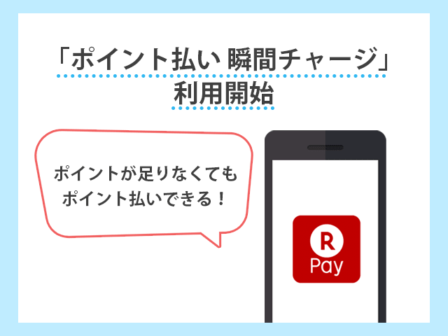 楽天ポイントが足りなくてもポイント払いできる！？楽天ペイ「ポイント払い 瞬間チャージ」