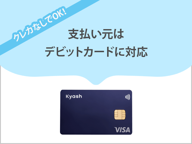 Kyash Card 
支払い元はデビットカードに対応 イメージ