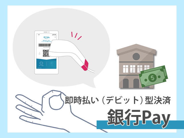 銀行Pay 即時払い（デビット）型の決済のイメージ画像