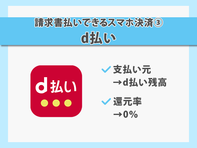 請求書払いできるスマホ決済
d払い 紹介画像