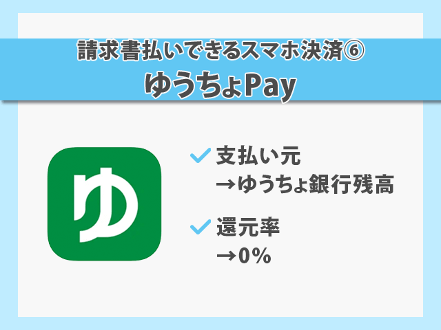 請求書払いできるスマホ決済
ゆうちょPay 紹介画像