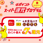 dポイントスーパー還元プログラムが終了！いつまで？