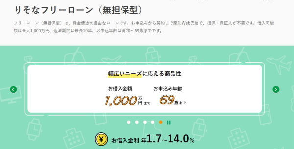 りそな銀行フリーローン